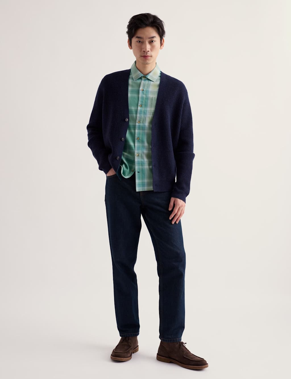 Seasalt Cornwall Men's Pure Cotton Flannel Shirt - L - Blue Mix - Available at M&S