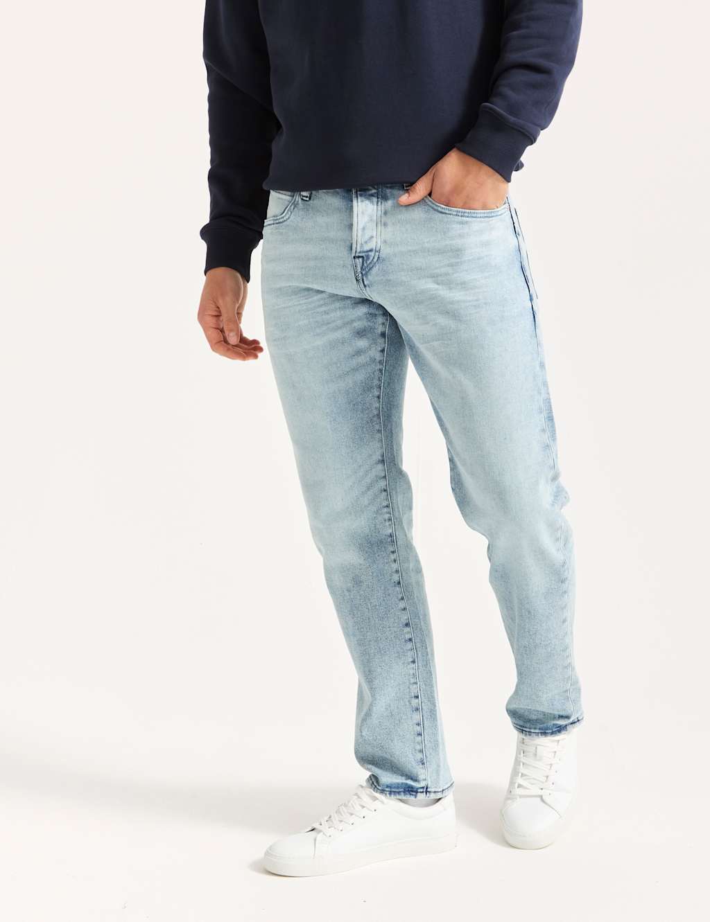 Straight Fit 5 Pocket Jeans