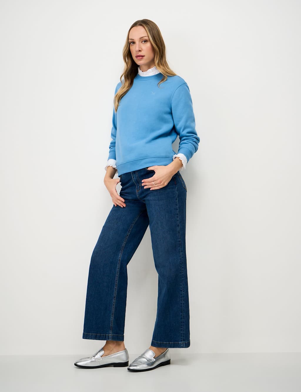 Crew Clothing Women's Cotton Rich Sweatshirt - 12 - Blue - Available at M&S