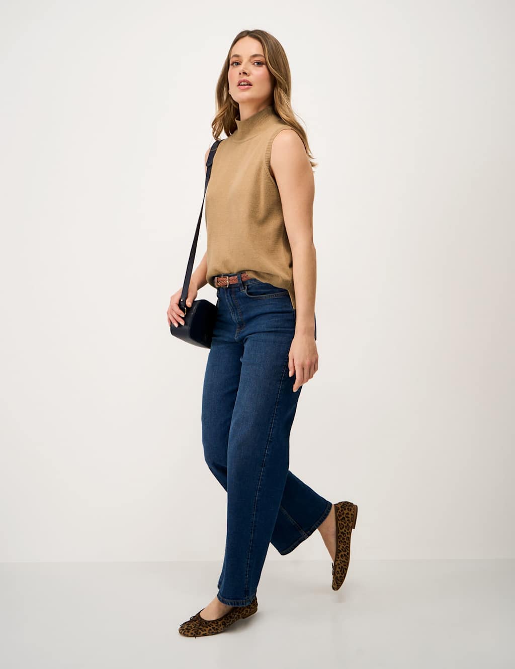 Crew Clothing Women's Cotton Rich Funnel Neck Knitted Vest with Wool - 14 - Neutral - Available at M&S