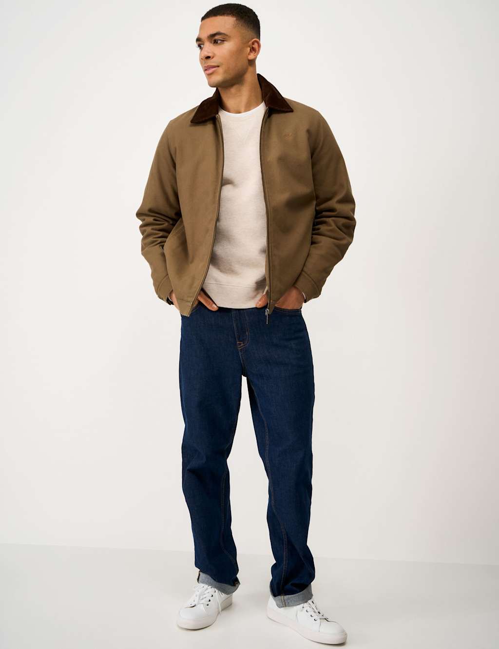 Crew Clothing Men's Pure Cotton Harrington Jacket - M - Camel - Available at M&S
