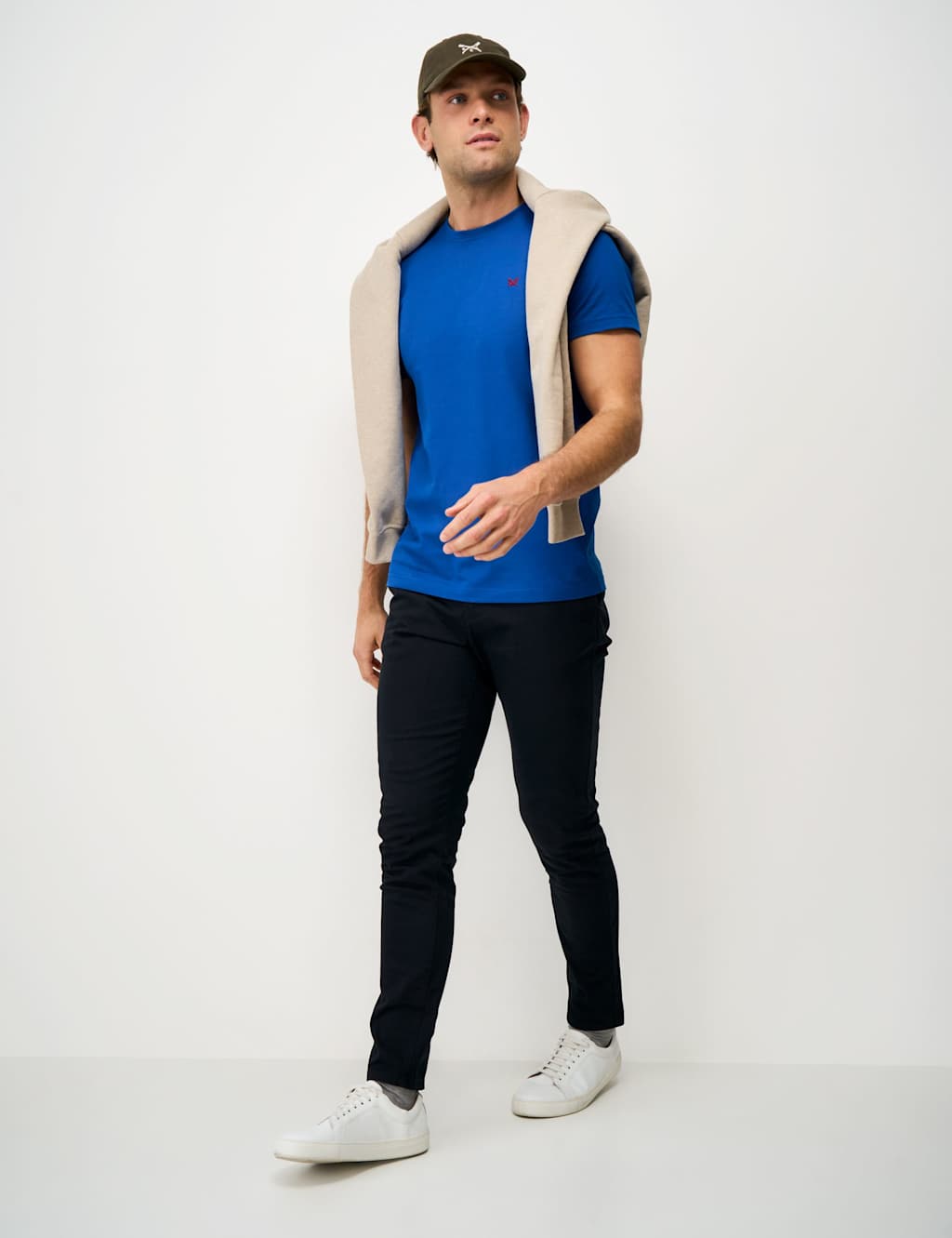 Crew Clothing Men's Pure Cotton Crew Neck T-Shirt - L - Bright Blue - Available at M&S