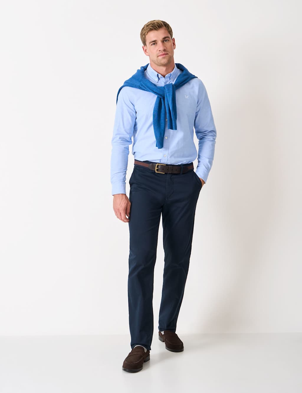 Crew Clothing Men's Regular Fit Pure Cotton Oxford Shirt - XL - Light Blue Mix - Available at M&S