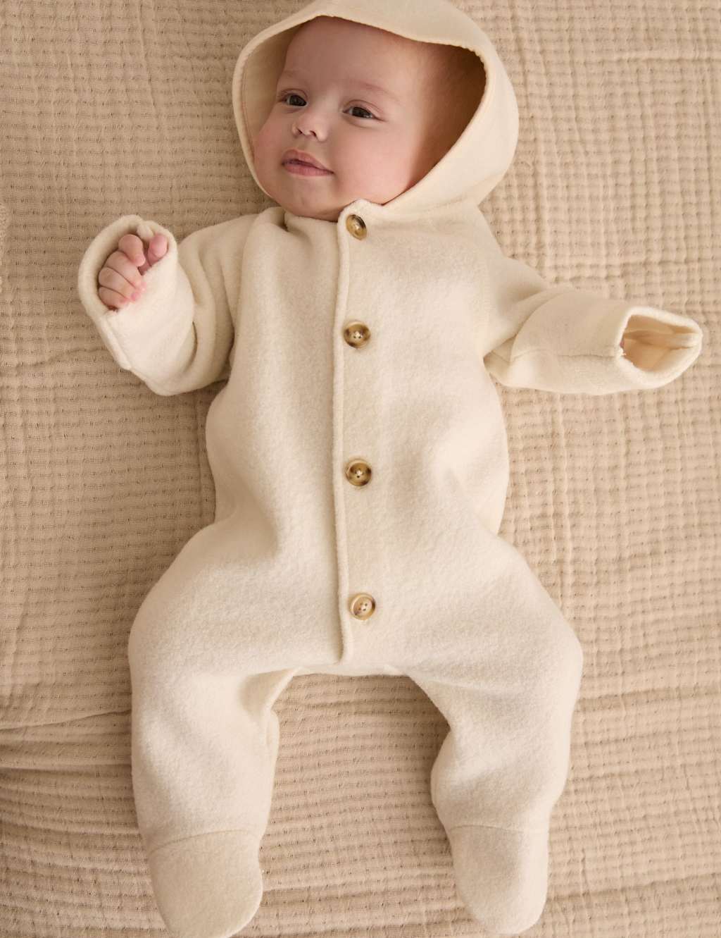 Pure Wool Hooded Pramsuit (0-24 Mths)