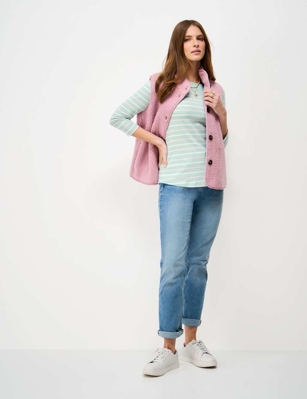 Crew Clothing Women's Pure Cotton Striped Top - 16 - Blue Mix - Available at M&S