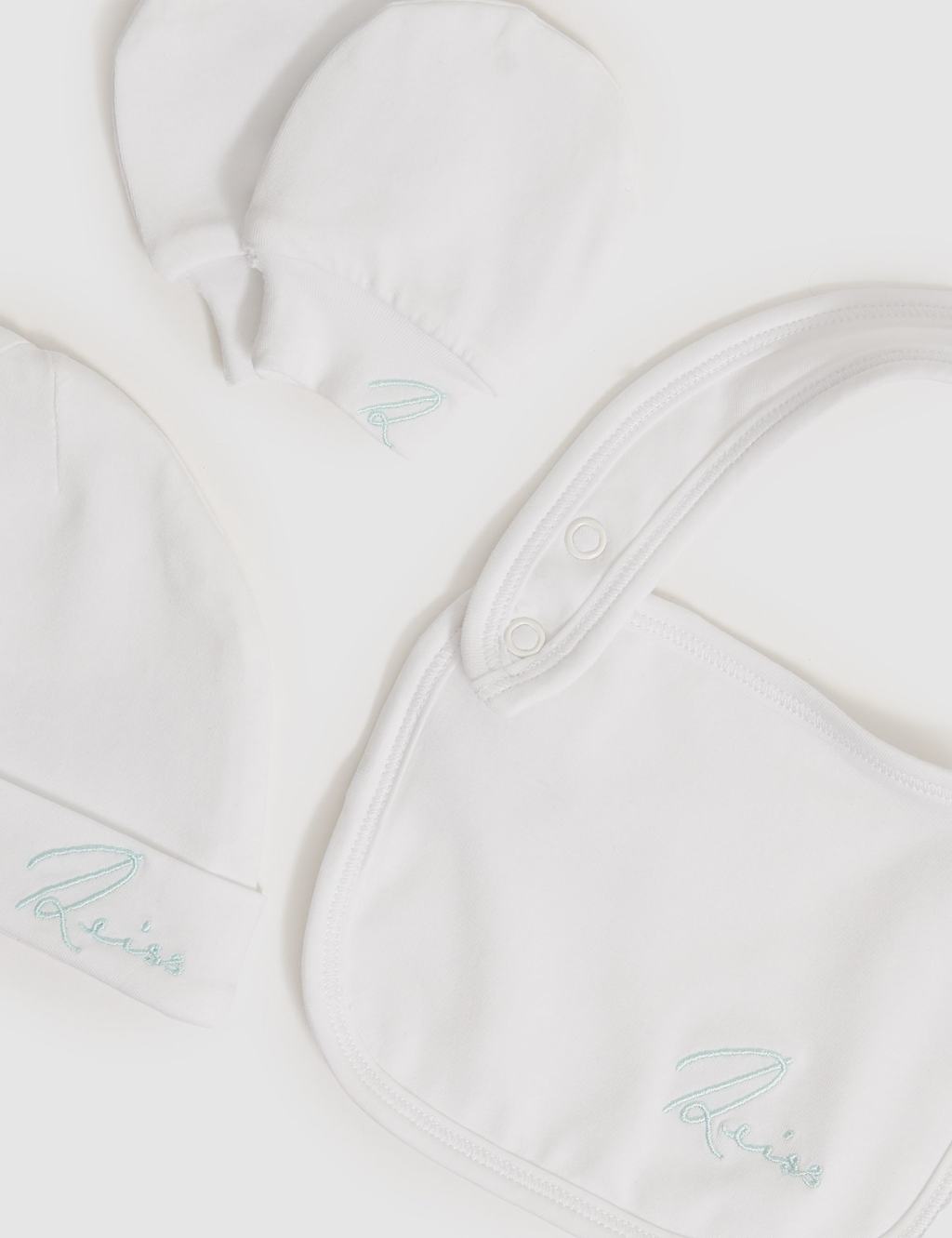Kids' Cotton Rich Muslin, Bib and Mitten Set