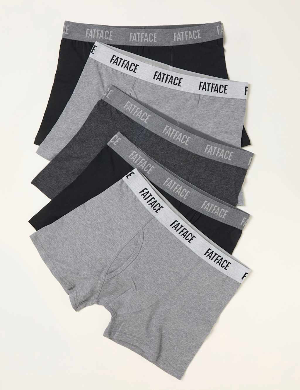 Fatface Men's 5 Pack Cotton Rich Elasticated Waist Boxers - S - Grey Mix - Available at M&S
