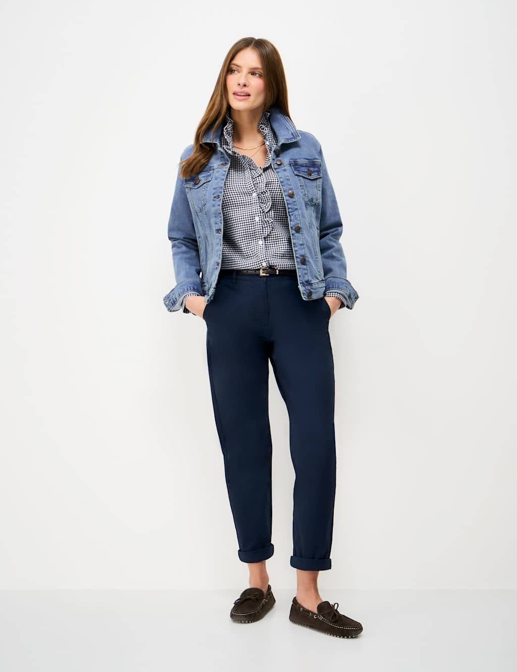 Crew Clothing Women's Cotton Rich Denim Western Jacket - 16 - Light Blue - Available at M&S