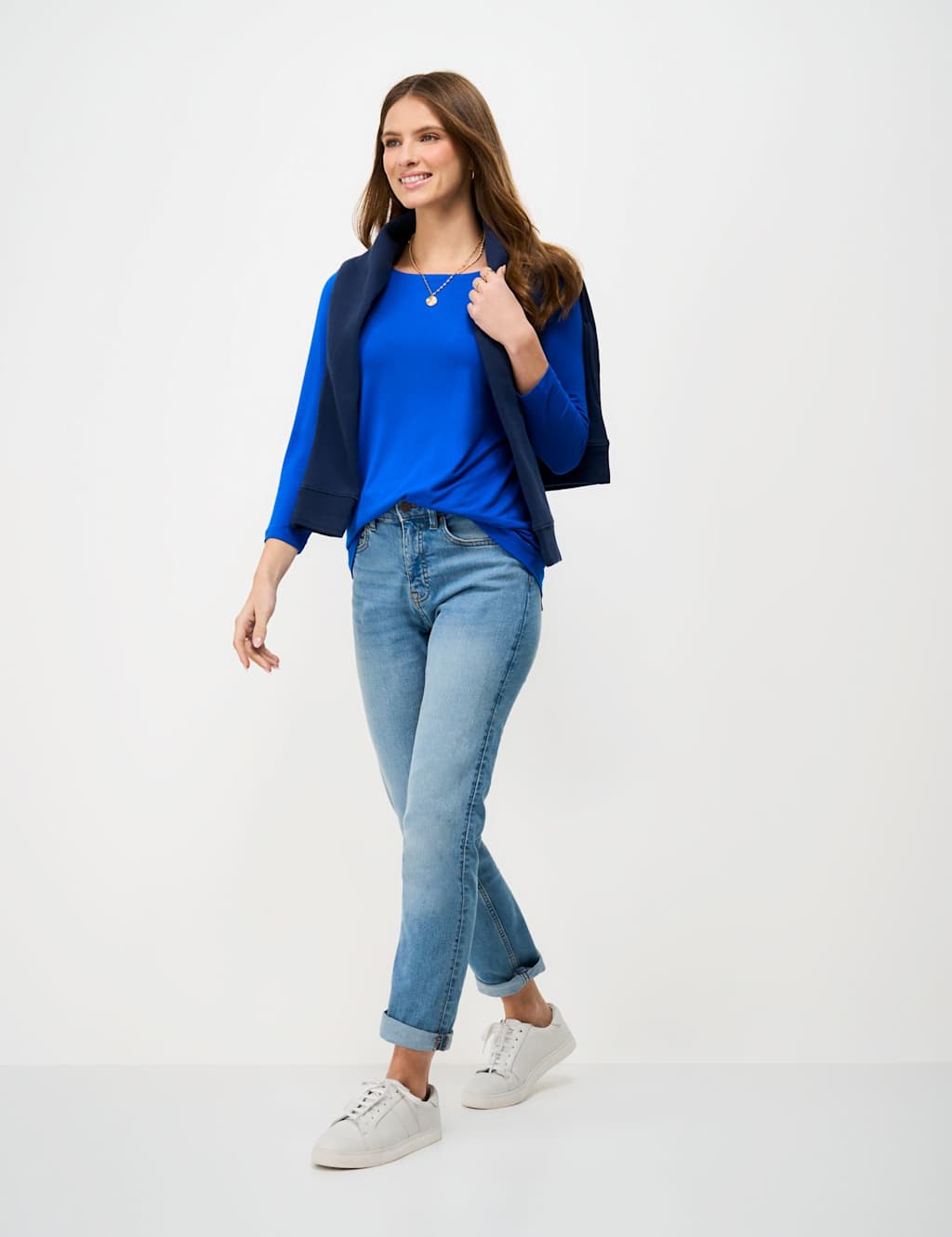 Crew Clothing Women's Modal Rich Boat Neck Top - 10 - Bright Blue - Available at M&S