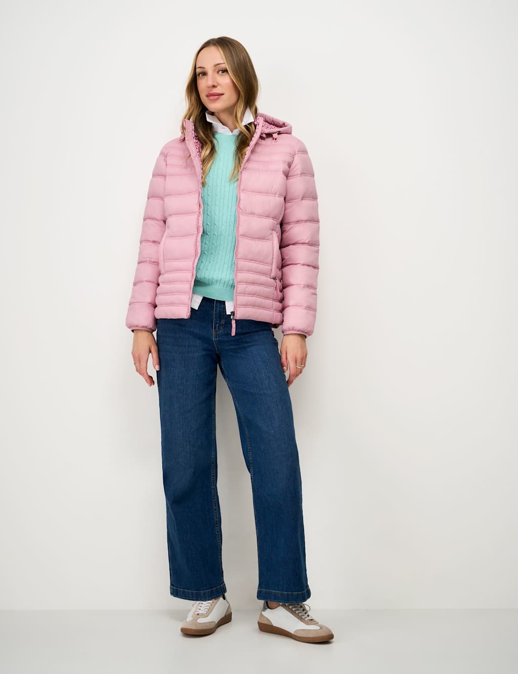 Crew Clothing Women's Lightweight Floral Zip Through Padded Jacket - 14 - Pink Mix - Available at M&S
