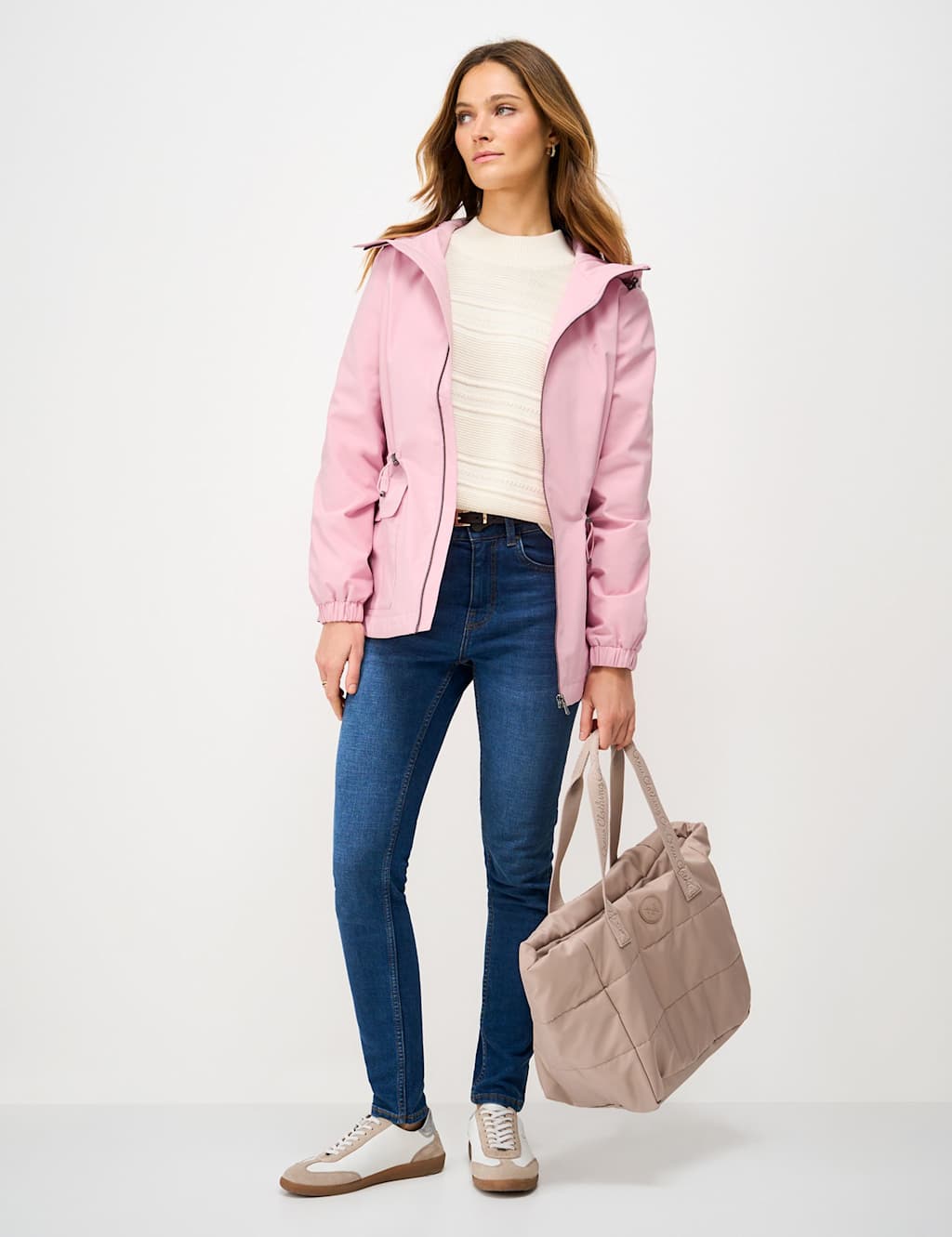 Crew Clothing Women's Waterproof Hooded Raincoat - 18 - Light Pink - Available at M&S