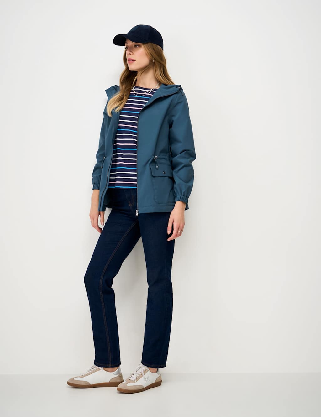 Crew Clothing Women's Waterproof Hooded Raincoat - 16 - Teal - Available at M&S