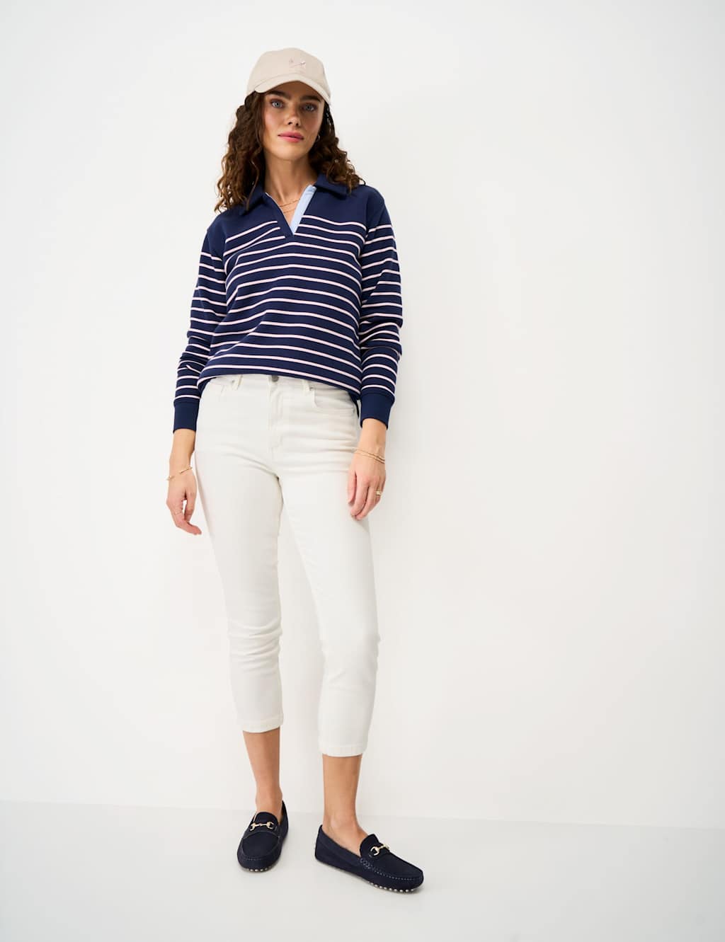 Crew Clothing Women's Mid Rise Slim Fit Cropped Jeans - 14 - White - Available at M&S