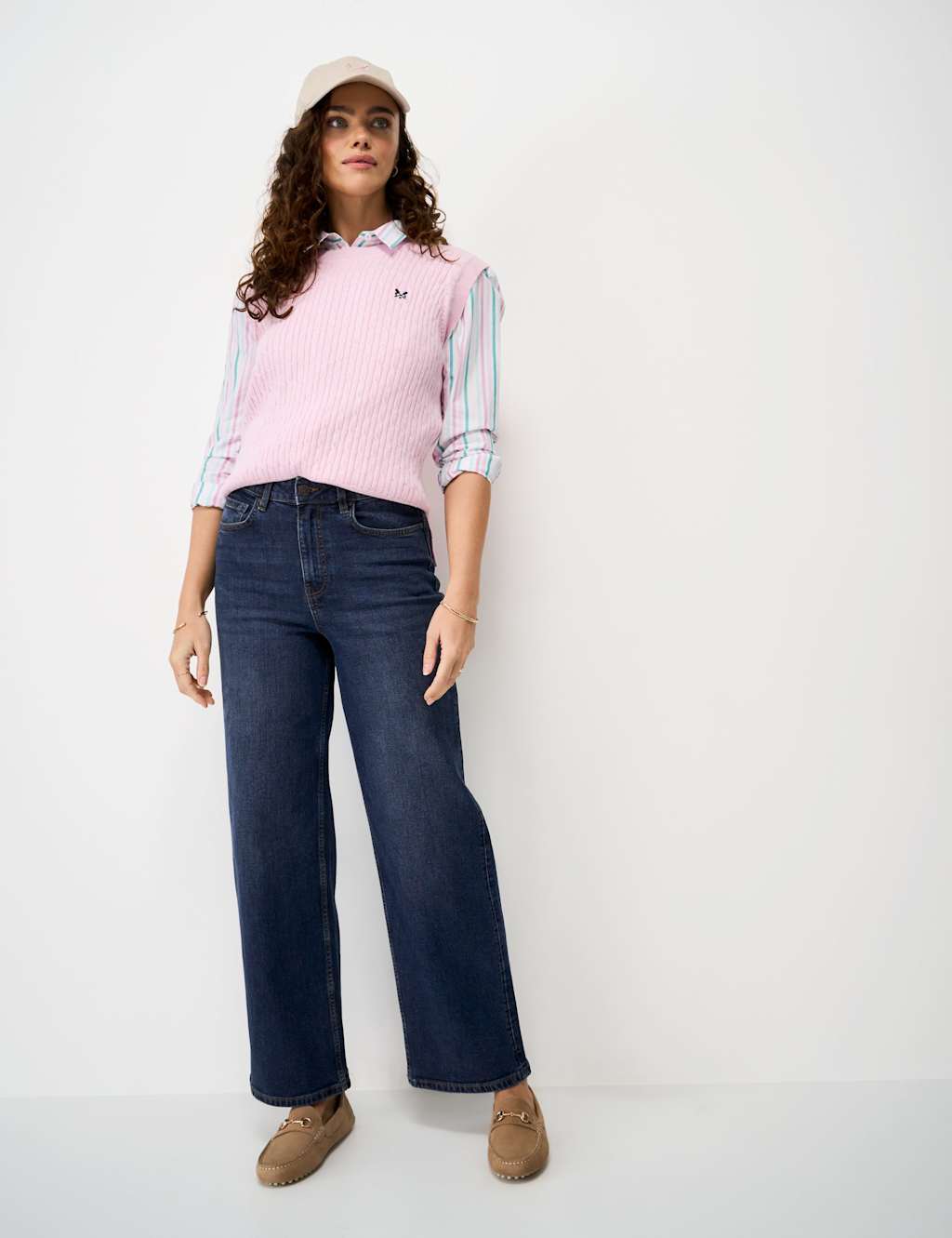 Crew Clothing Women's Mid Rise Wide Leg Jeans - 12 - Chambray - Available at M&S