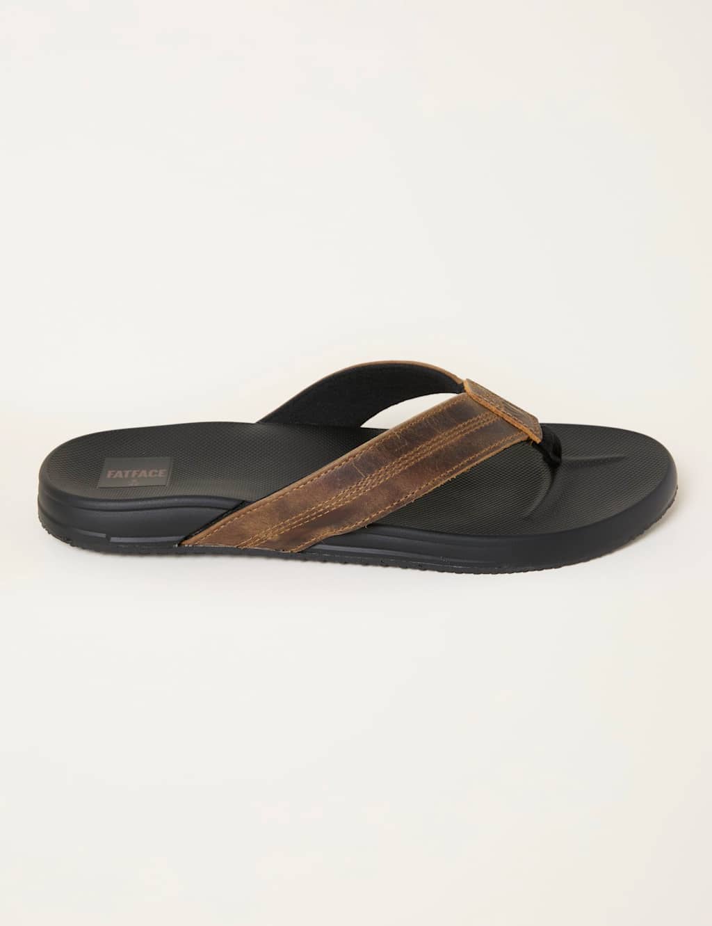 Fatface Men's Leather Strap Flip Flops - 6½ - Brown Mix - Available at M&S