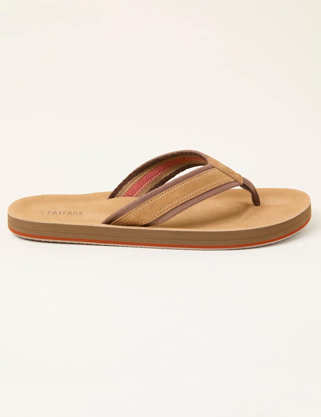 Fatface Men's Leather Flip Flops - 6½ - Brown Mix - Available at M&S