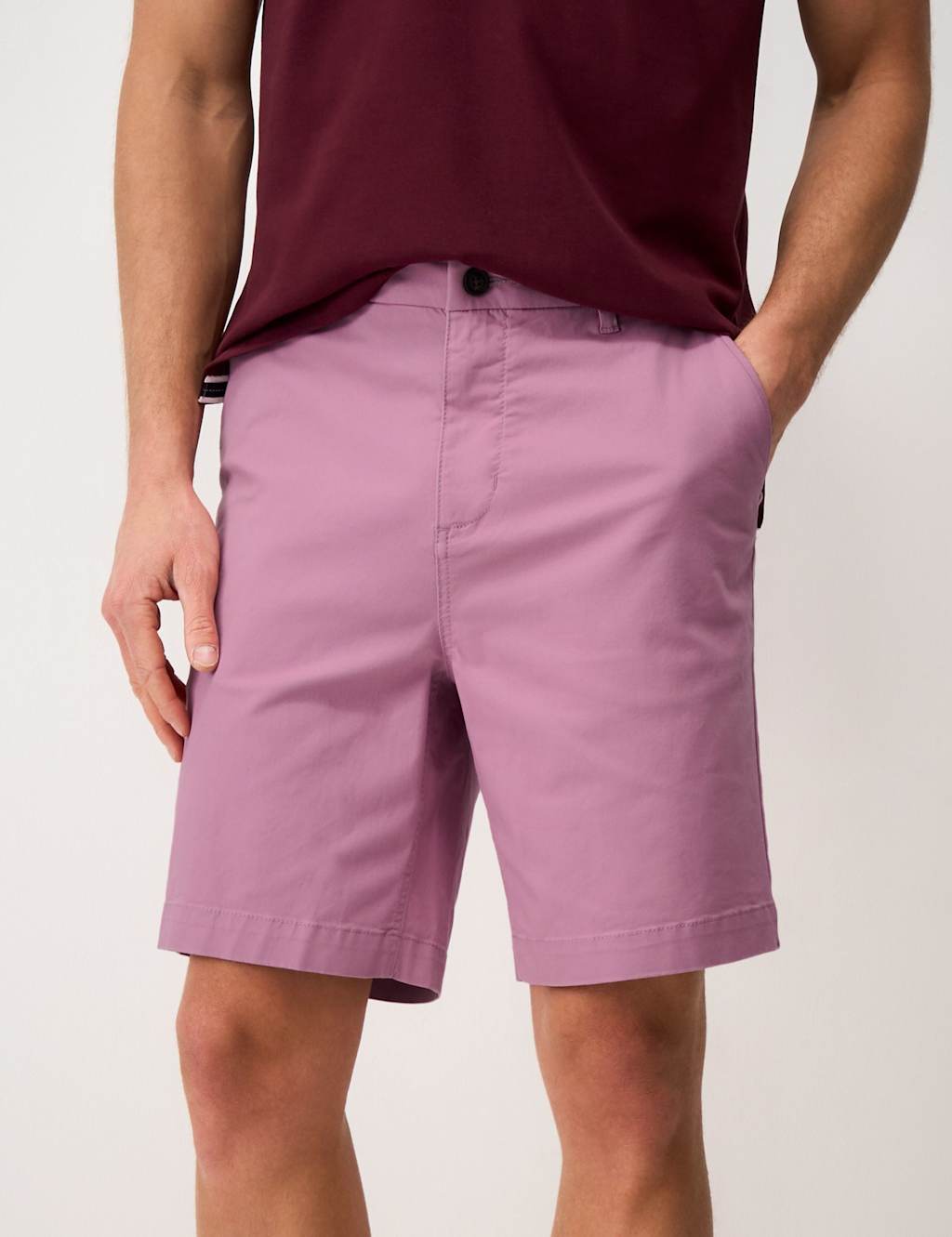 Crew Clothing Men's Bermuda Stretch Chino Shorts - 32 - Lilac - Available at M&S