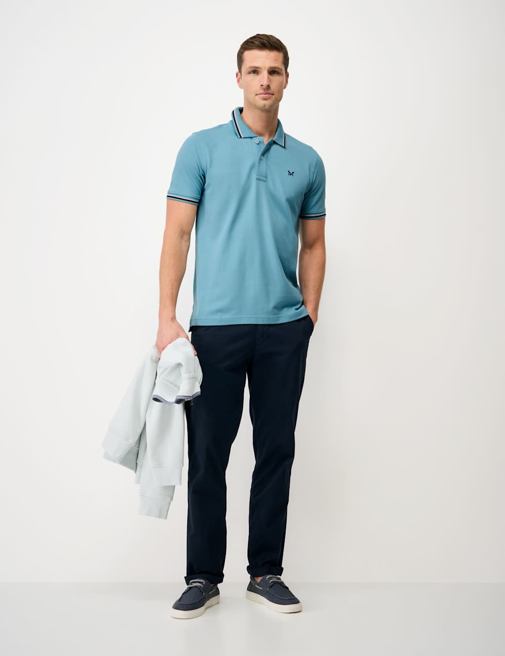 Crew Clothing Men's Pure Cotton Pique Polo Shirt - L - Bright Blue - Available at M&S