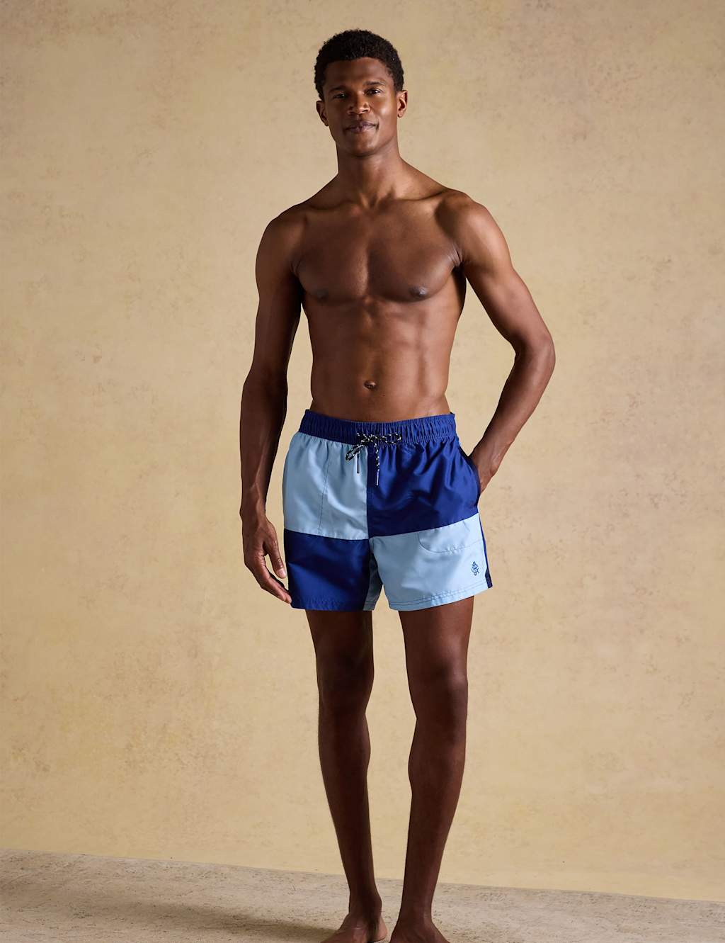 Joules Men's Patchwork Swim Shorts - L - Navy Mix - Available at M&S