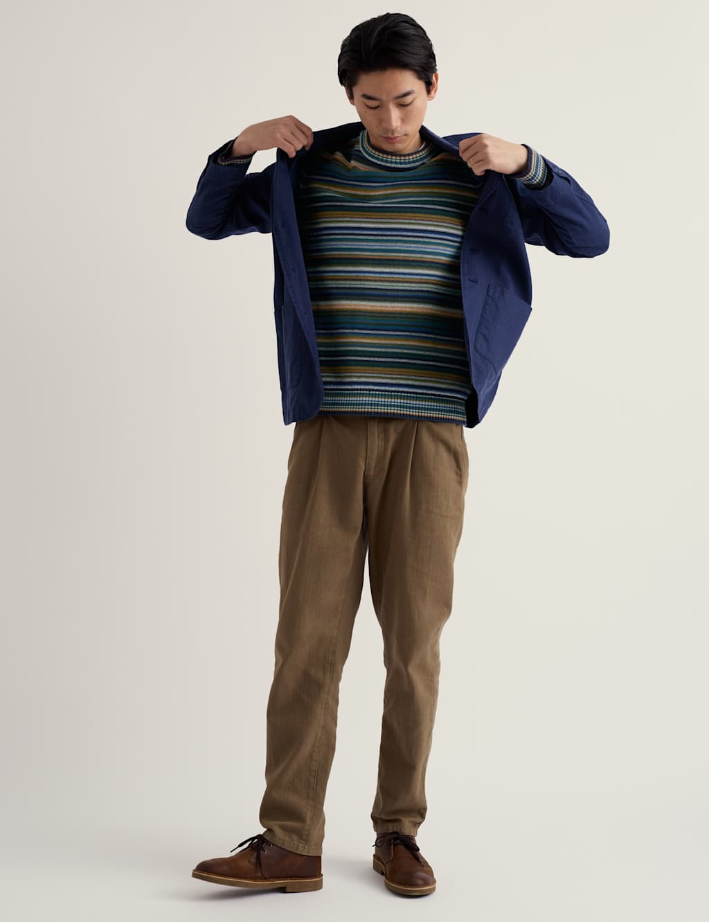 Seasalt Cornwall Men's Pure Cotton Striped Crew Neck Jumper - XL - Multi - Available at M&S