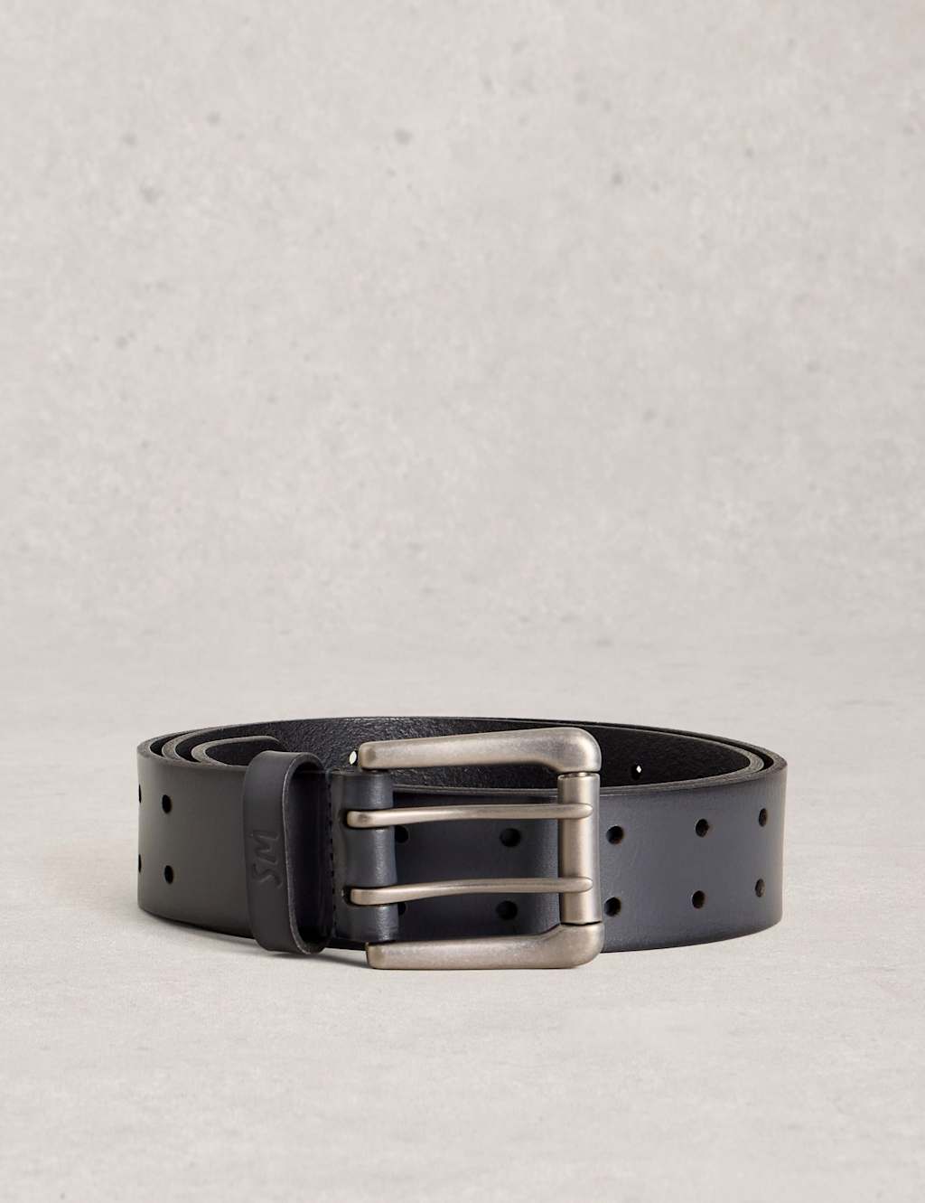 White Stuff Men's Leather Buckle Belt - M - L - Navy - Available at M&S