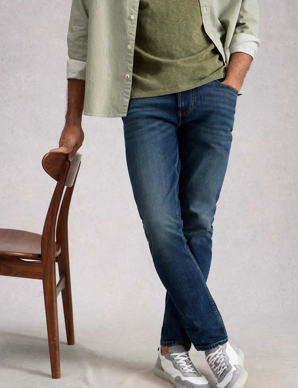 White Stuff Men's Slim Fit 5 Pocket Jeans - 34 - Blue Denim - Available at M&S