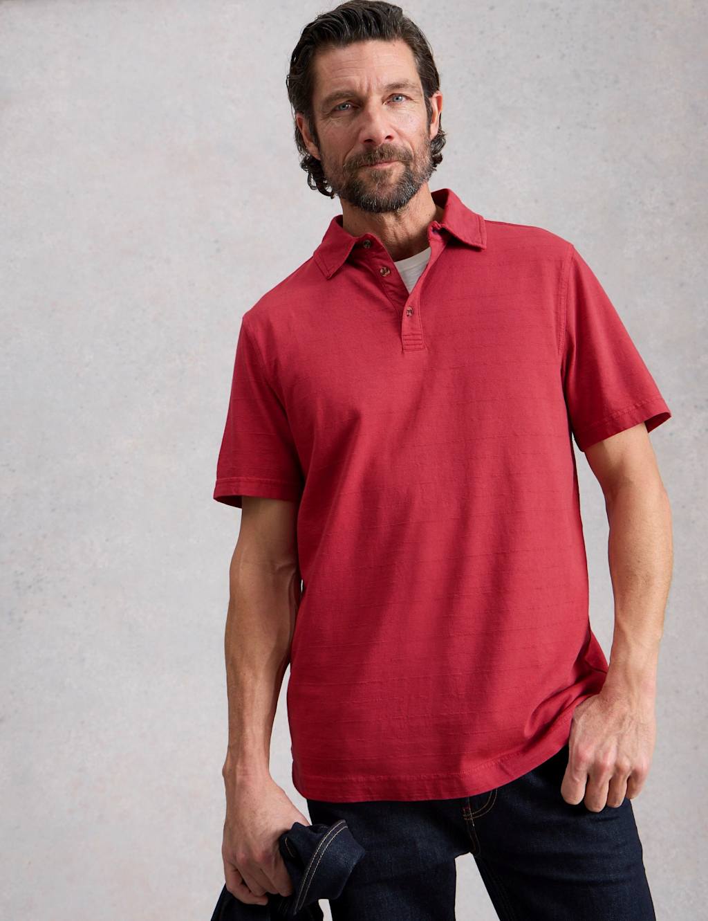 White Stuff Men's Pure Cotton Polo Shirt - L - Red - Available at M&S