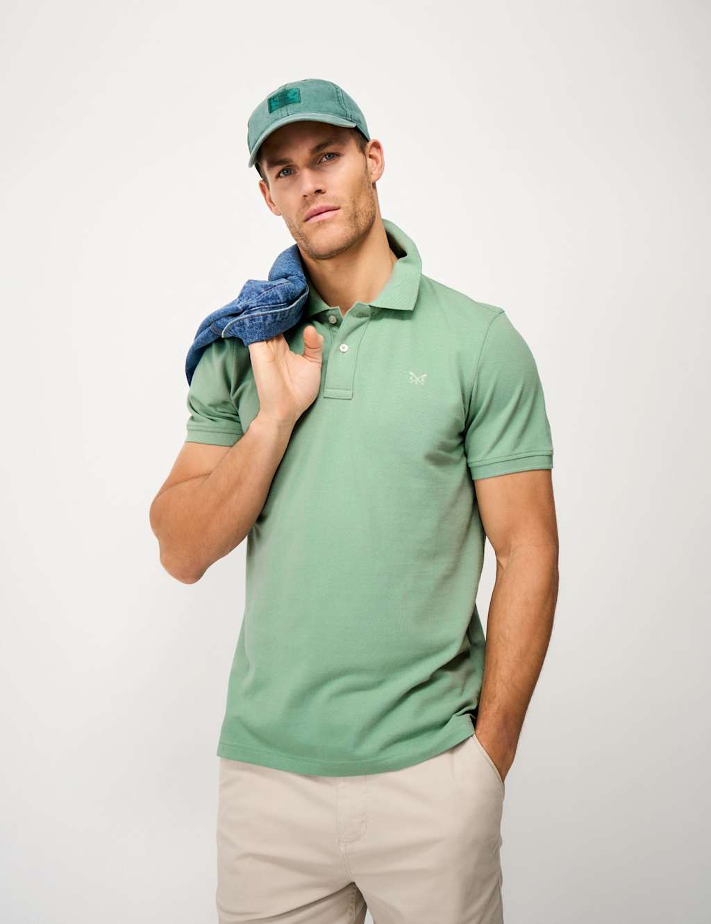 Crew Clothing Men's Pure Cotton Pique Polo Shirt - M - Light Green - Available at M&S