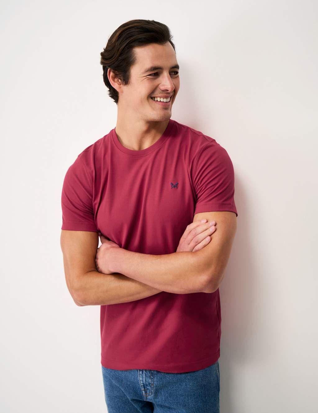 Crew Clothing Men's Pure Cotton Jersey Crew Neck T-Shirt - XL - Medium Red - Available at M&S