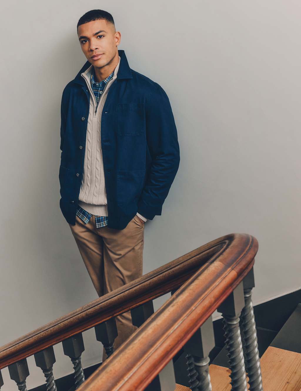 Crew Clothing Men's Pure Cotton Twill Shacket - M - Navy - Available at M&S