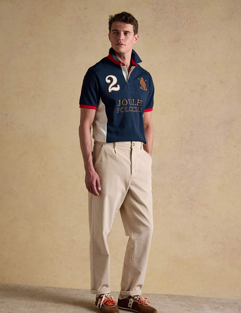 Joules Men's Pure Cotton Pique Embroidered Polo Shirt - L - Navy Mix - Available at M&S