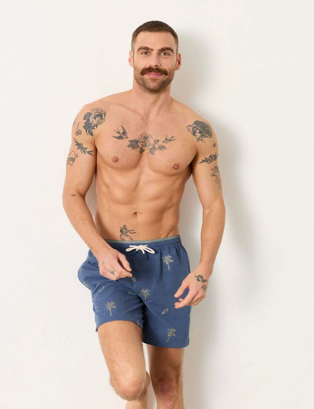 Fatface Men's Printed Swim Shorts - XL - Navy Mix - Available at M&S