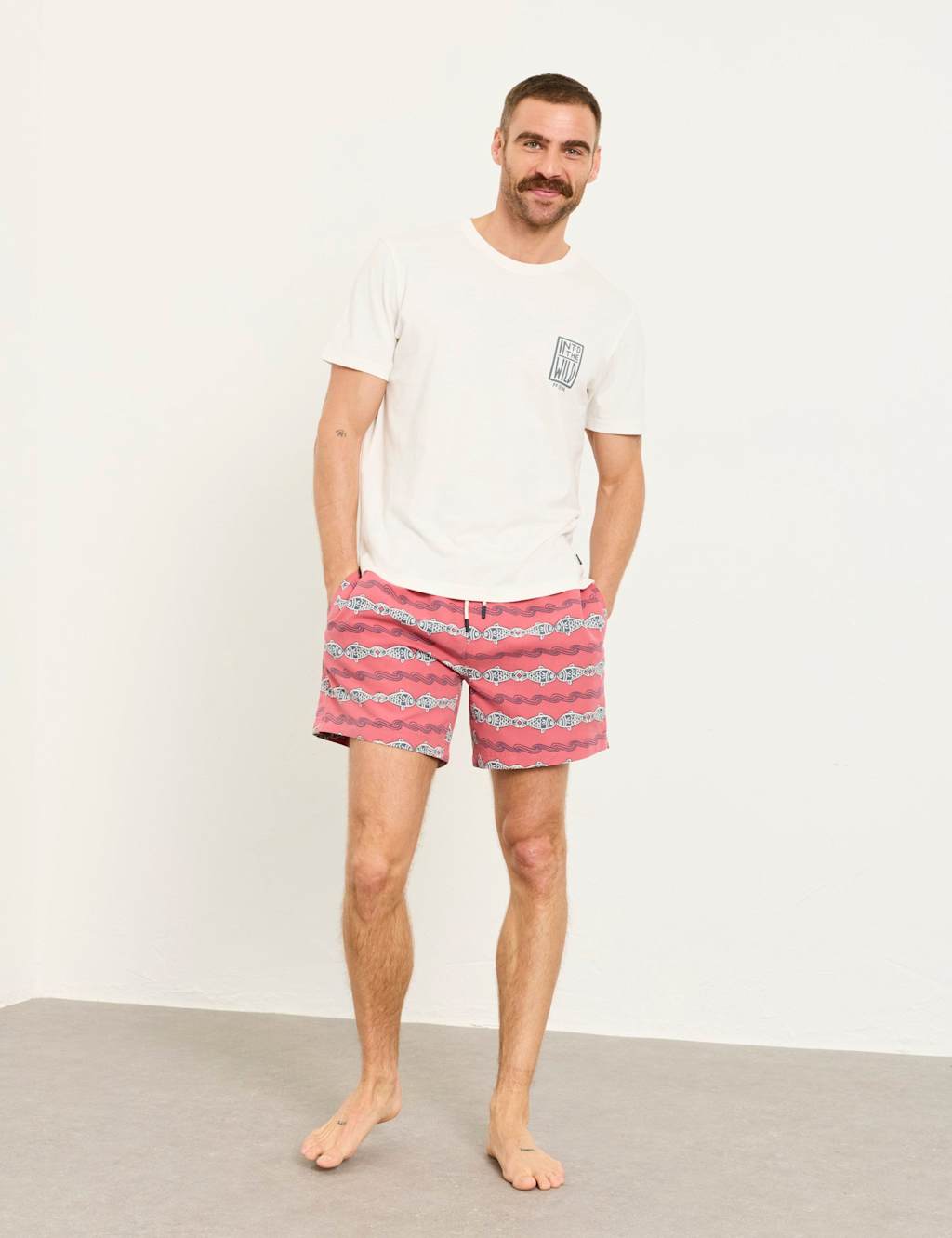 Fatface Men's Printed Swim Shorts - M - Pink Mix - Available at M&S