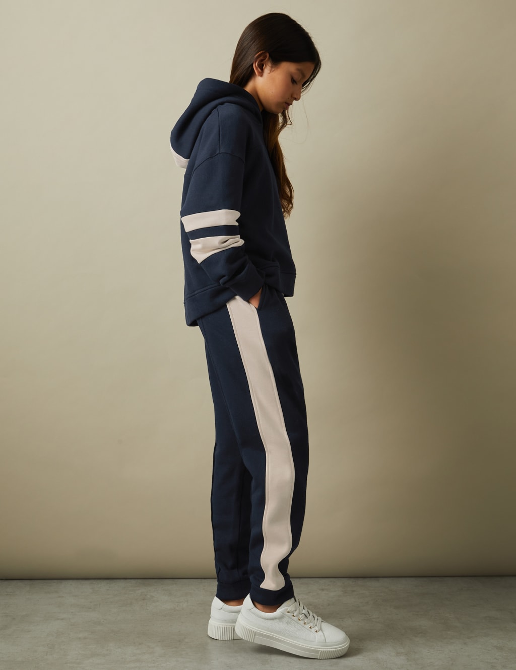 Reiss Girls Cotton Rich Striped Top & Bottom Outfit (4-14 Yrs) - 5-6 Y - Dark Blue, Dark Blue