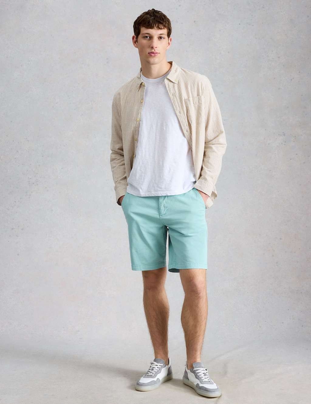 White Stuff Men's Regular Fit Chino Shorts - 32 - Light Blue - Available at M&S