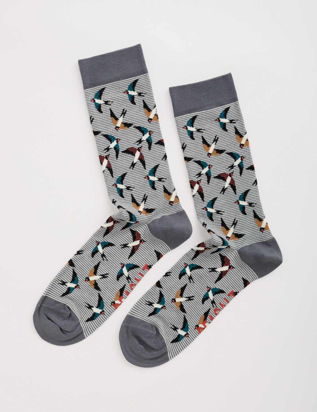 Seasalt Cornwall Men's Patterned Ankle High Socks - Grey Mix, Grey Mix