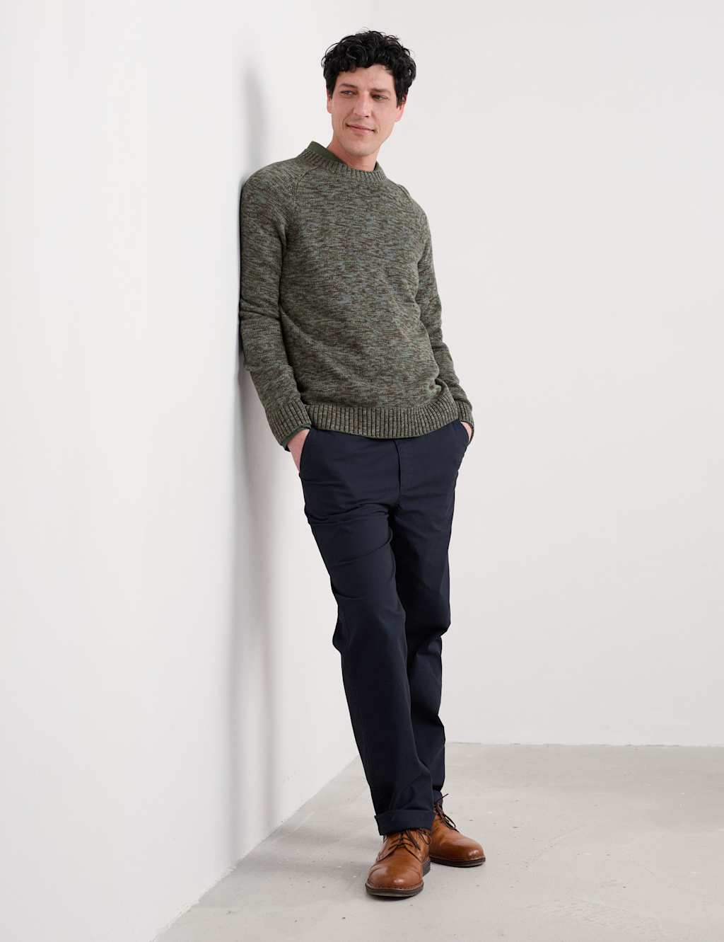 Seasalt Cornwall Men's Pure Cotton Crew Neck Jumper - L - Green, Green