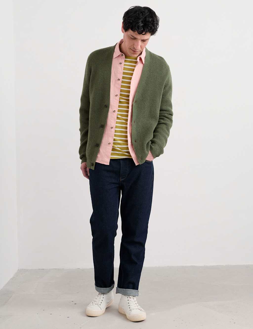Seasalt Cornwall Men's Scott's Quay Cardigan - L - Green, Green