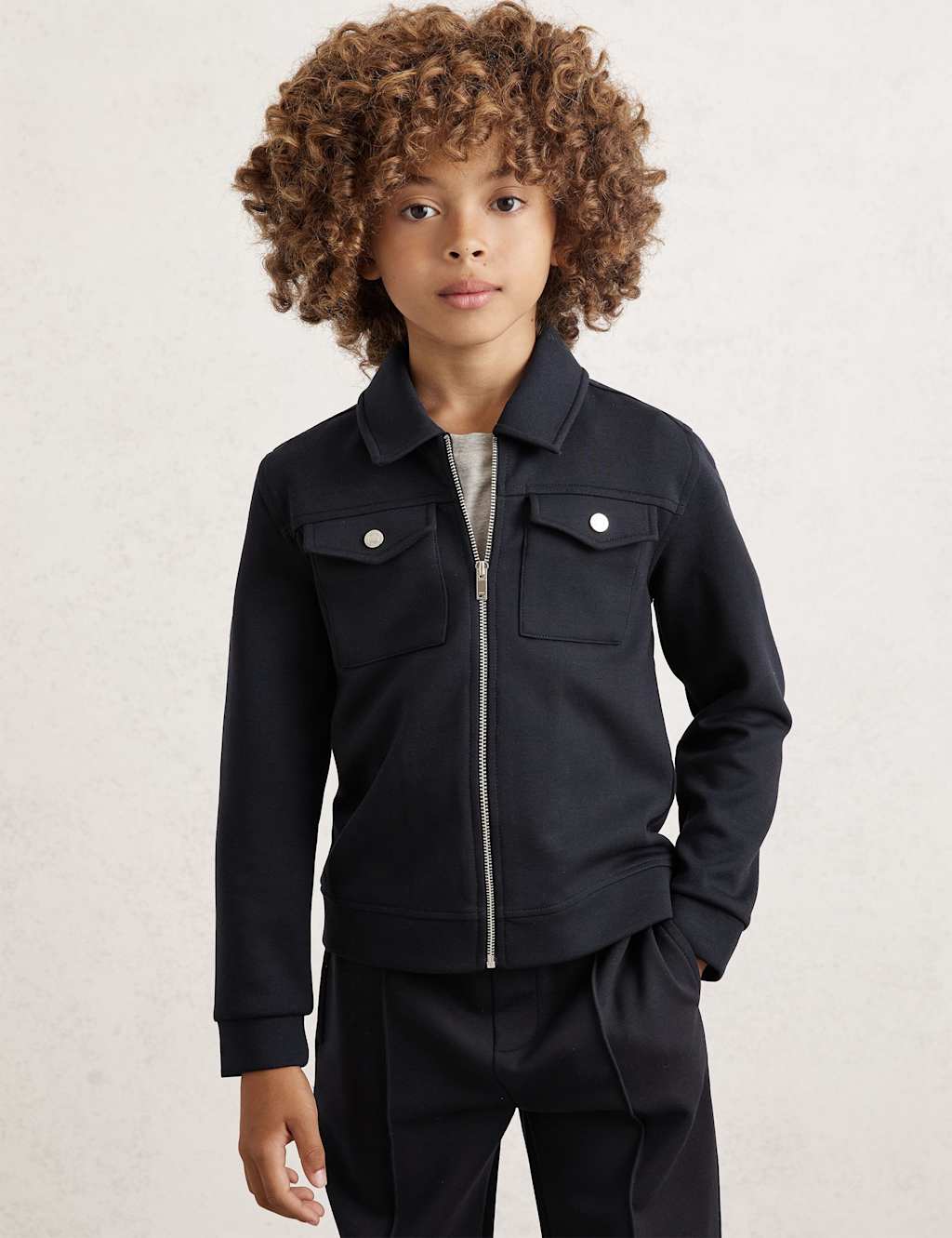 Reiss Jersey Zip Jacket (3-14 Yrs) Dark Blue