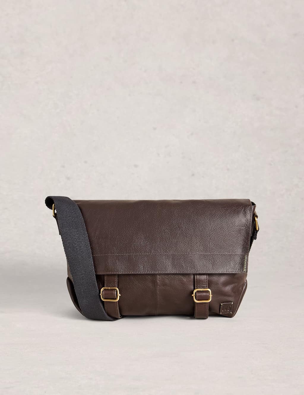White Stuff Leather Adjustable Messenger Bag Dark Brown