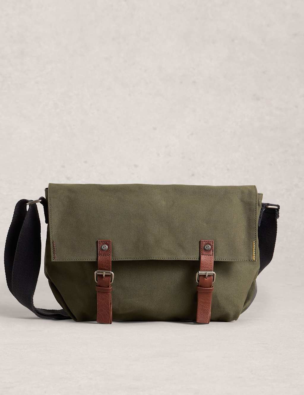 White Stuff Canvas Messenger Bag Khaki