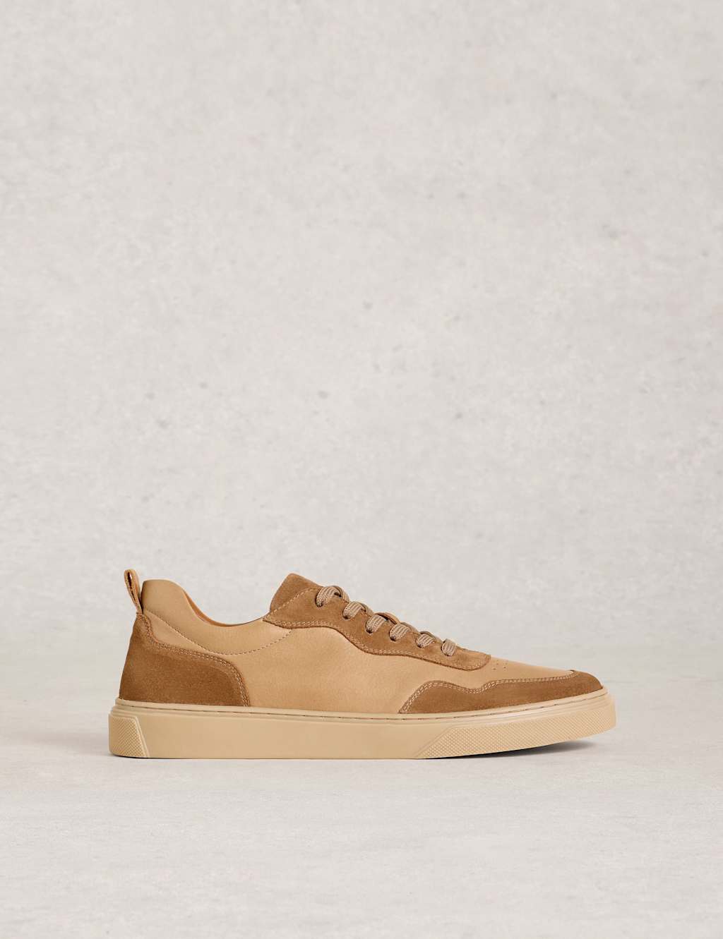 White Stuff Leather Lace Up Trainers Tan