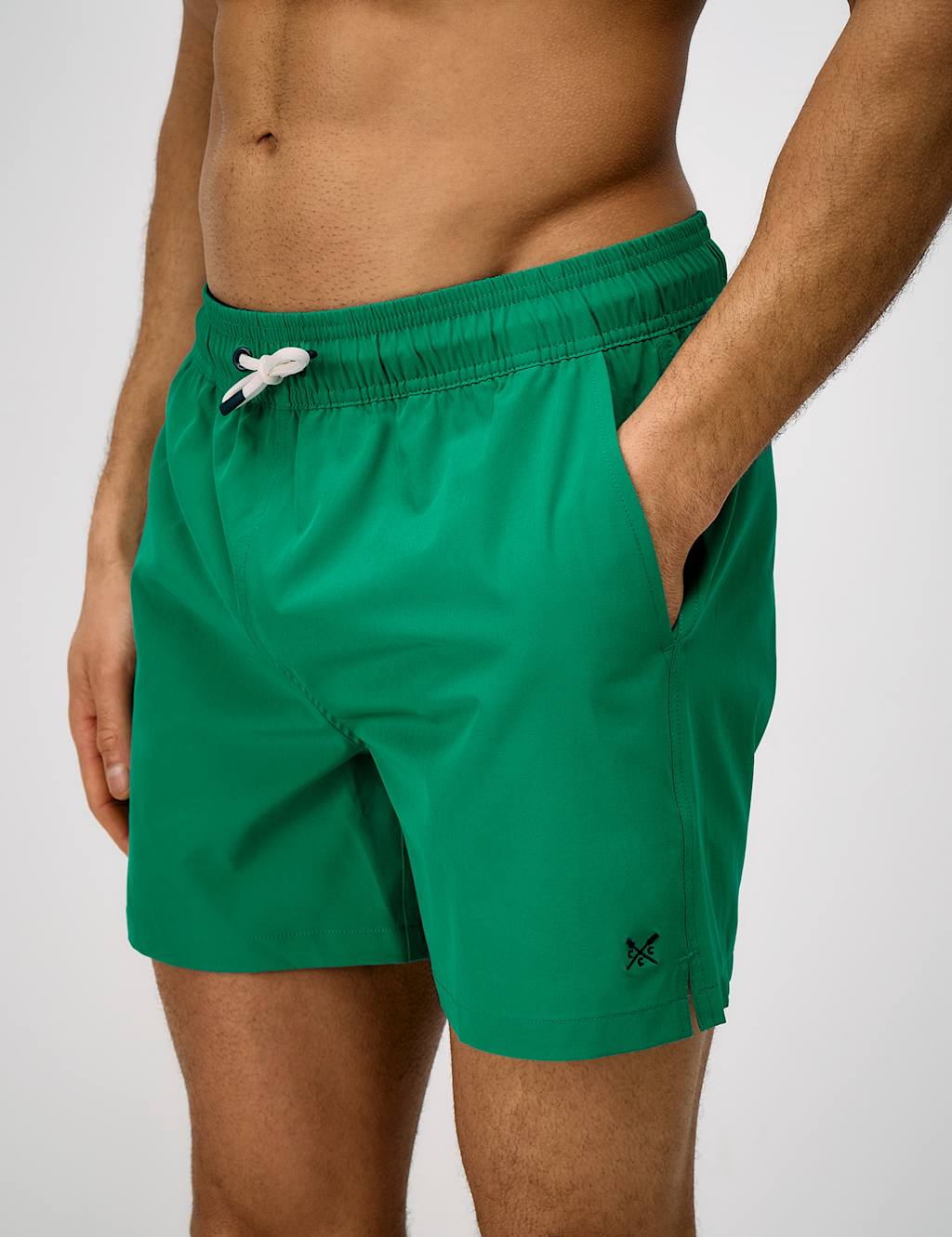 Crew Clothing Men's Quick Dry Drawstring Swim Shorts - XL - Medium Green - Available at M&S