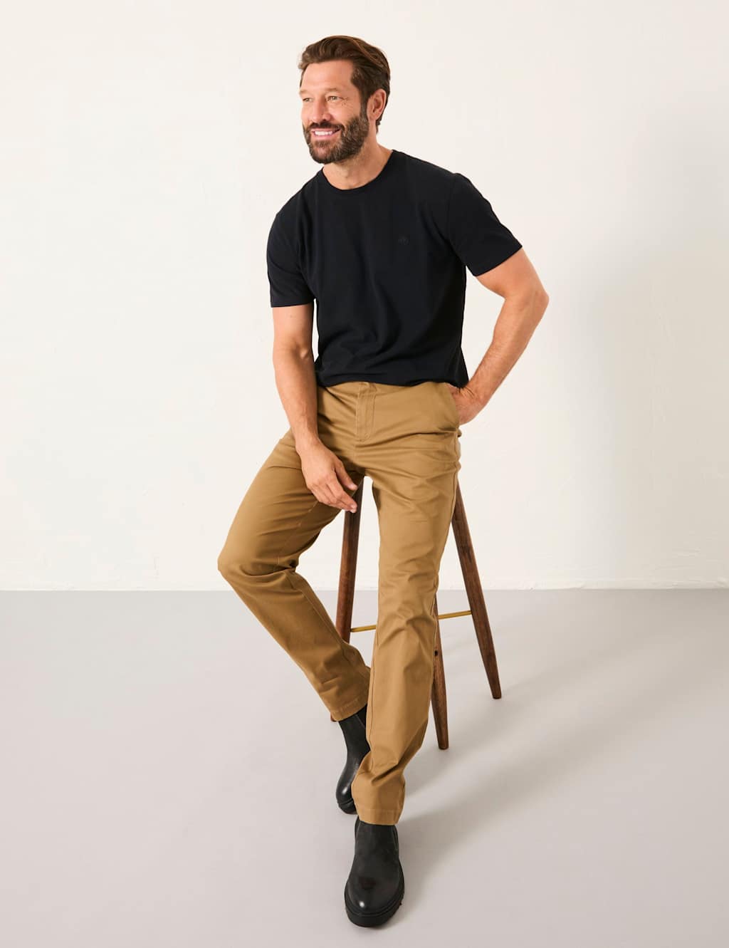 Fatface Men's Regular Fit Chinos - 36REG - Stone, Stone,Dark Green,Dark Navy