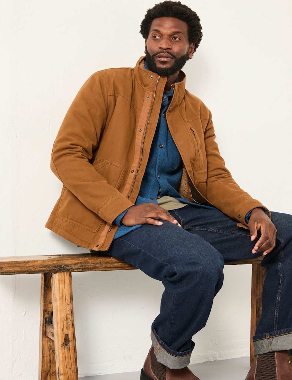 FatFace Pure Cotton Utility Jacket Tan