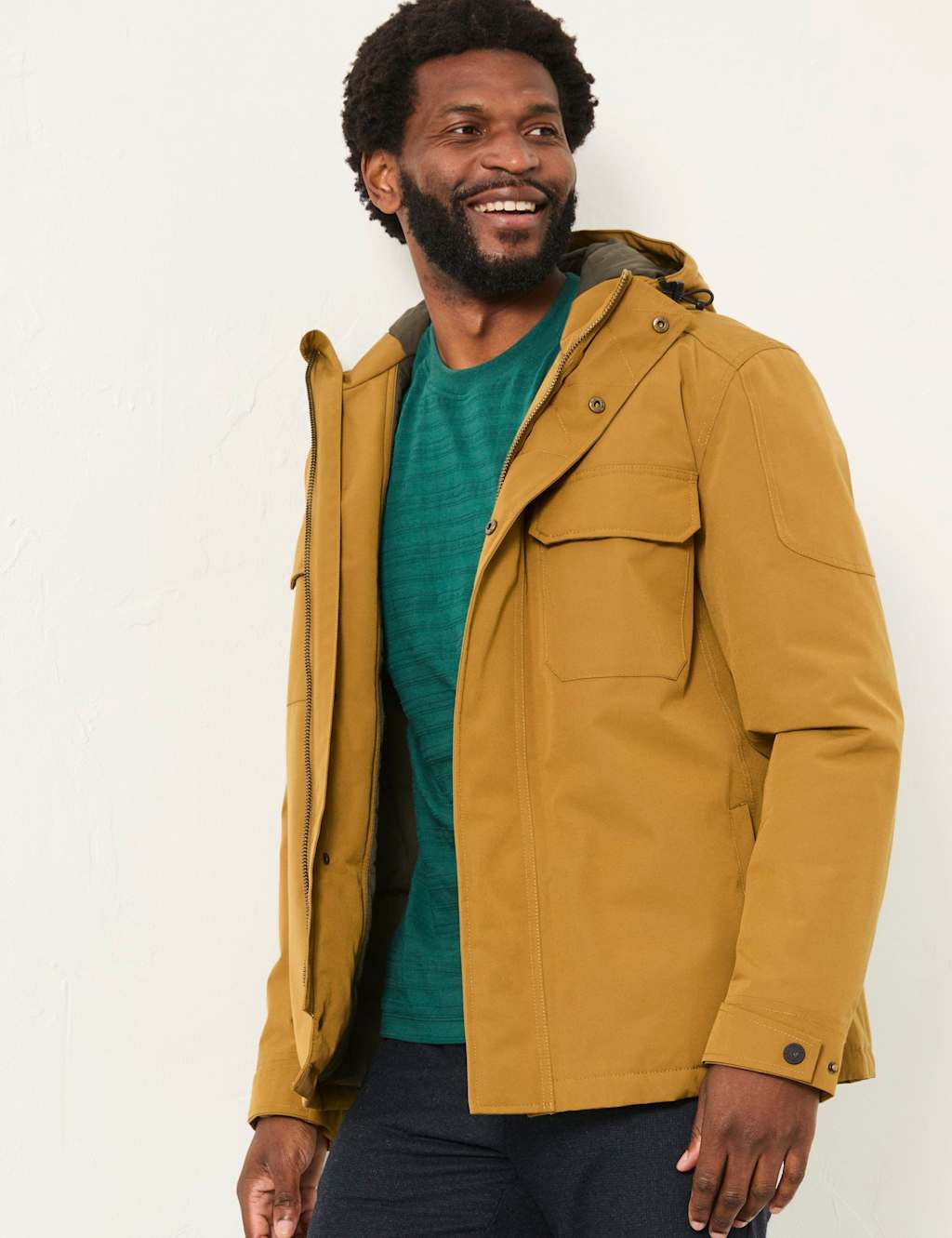 FatFace Waterproof Hooded Utility Jacket Yellow