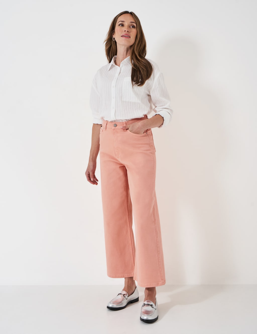 Pink cropped jeans womens on sale
