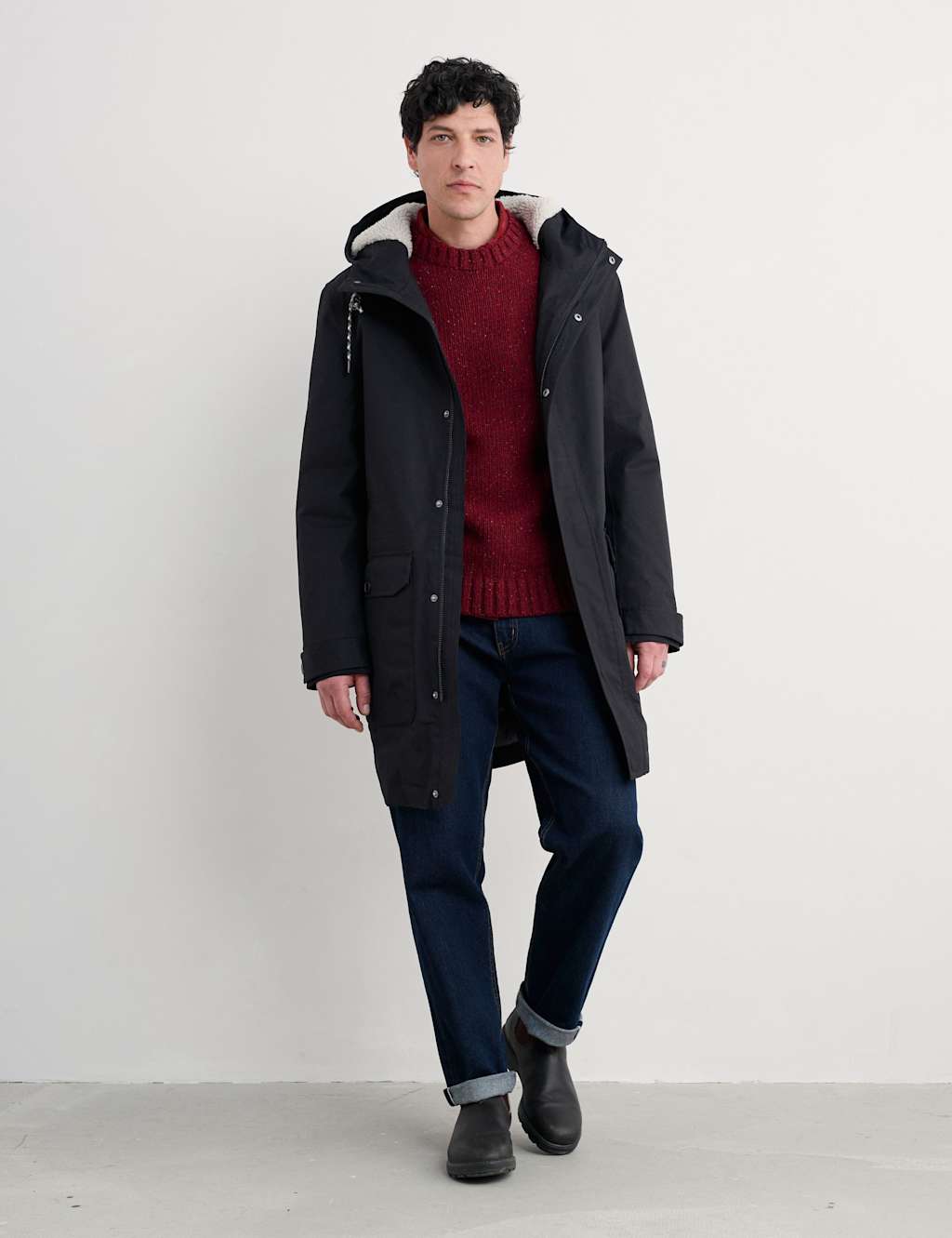 Seasalt Cornwall Pure Cotton Waterproof Coat Black