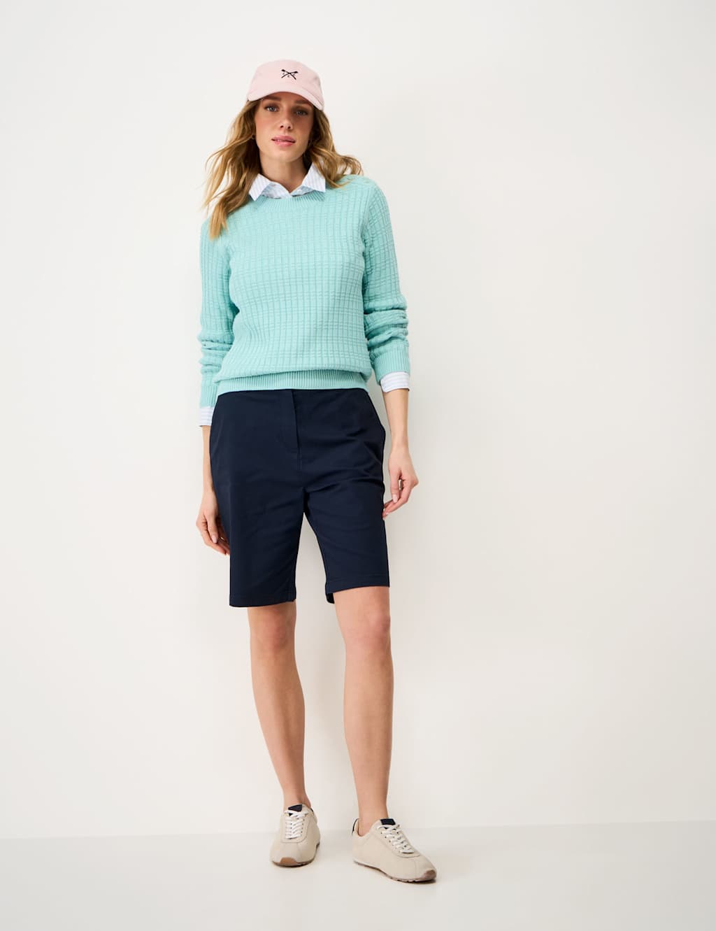 Crew Clothing Women's Cotton Rich Textured Button Detail Jumper - 12 - Aqua - Available at M&S