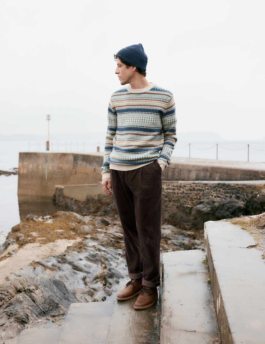 Seasalt Cornwall Lambswool Rich Striped Crew Neck Jumper Multi